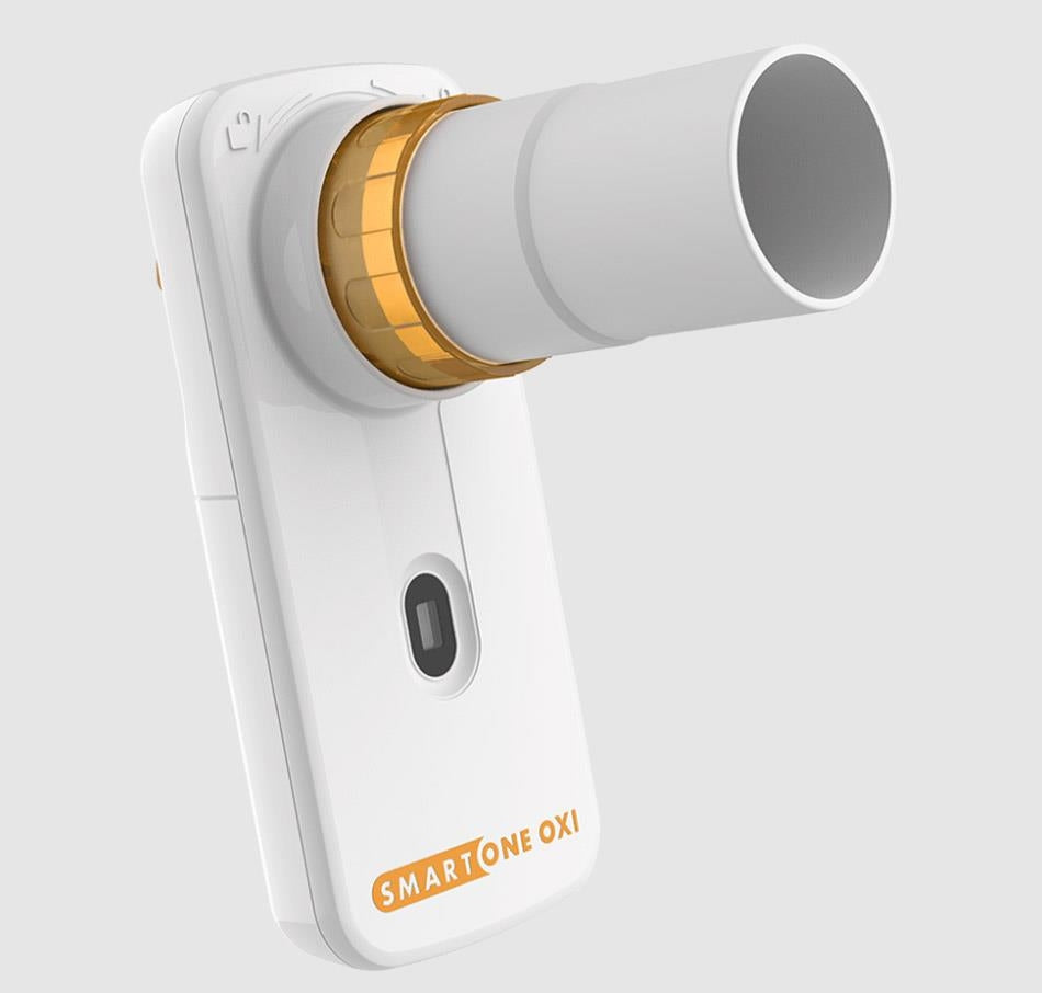 MIR Smart One Oxi® Peak flow Spirometro personale con FEV1 e SpO2 - collegabile a smartphone e tablet