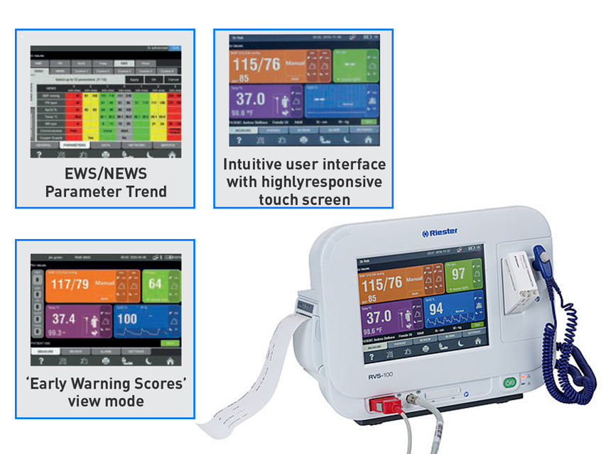 Riester RVS-100 Monitor Multiparametrico con stampante - SpO2, NIBP, TEMP