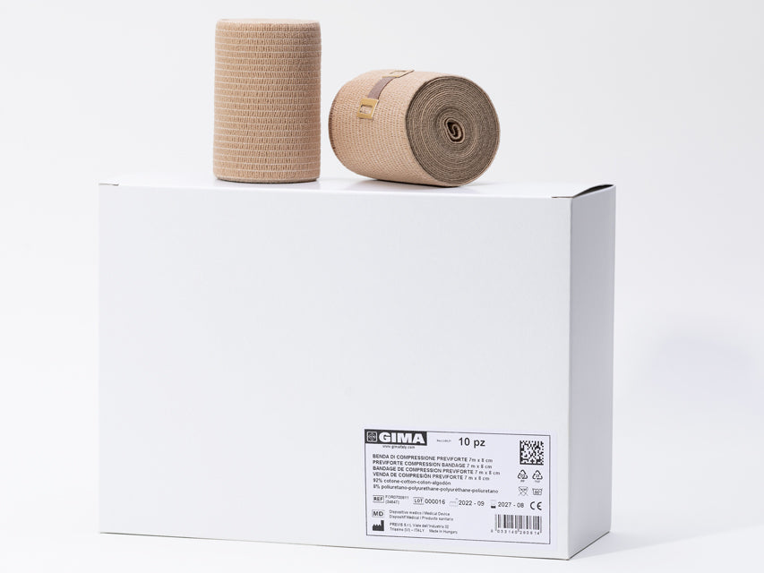Kompressionsbinde previforte 7 m x 8 cm - Packung mit 10 Stk.