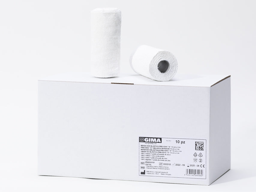Benda non elastica previzinc "a" 10 cm x 5 m - conf. 10 pz.