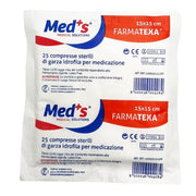 MED'S Farmatexa compresses de gaze de coton stériles - 15 x 15 cm - 1 sachet de 50 compresses