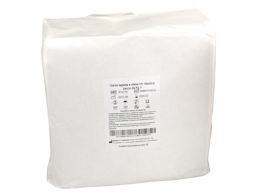 Garza cotone non sterile - confezione da 1 kg - 10 × 10 cm - 1 pacco