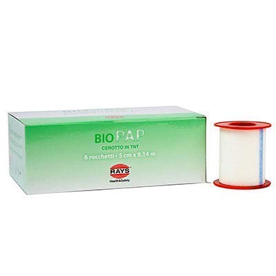 Cerotti in rocchetto BIOPAP in TNT - 5 cm x 9,14 m - Conf.6 pz.