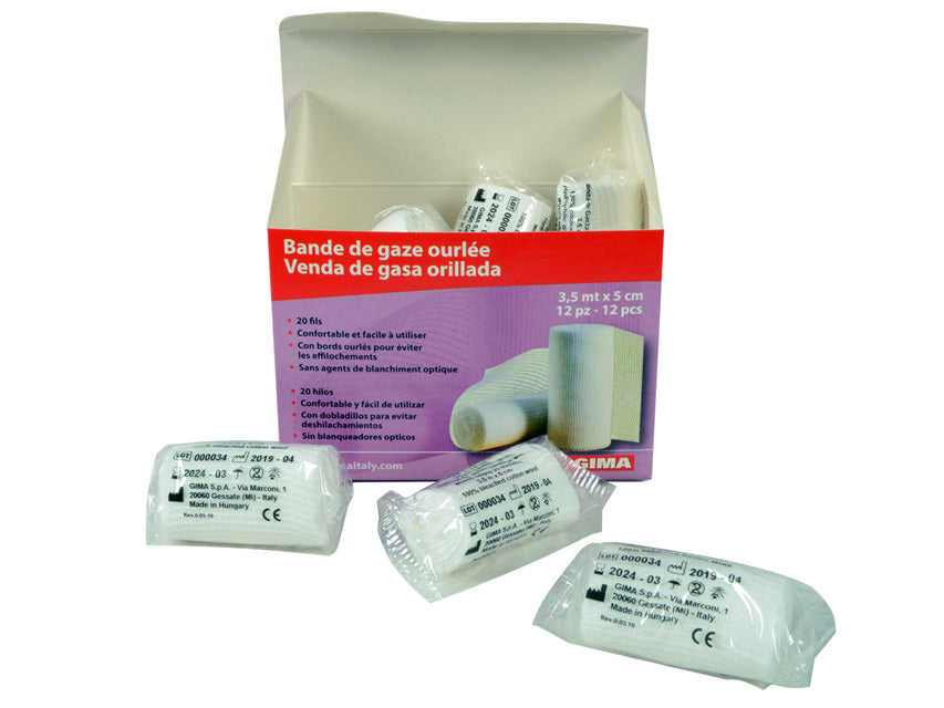 Bandages de gaze hydrophile ourlés