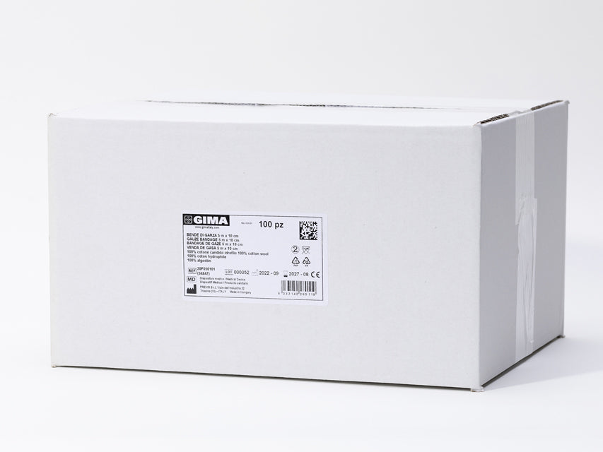 Benda di garza idrofila orlata - 5 m x 10 cm