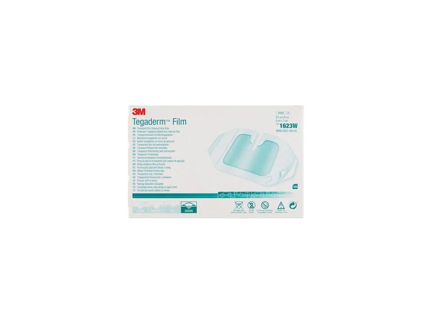 3M™ Tegaderm™ I.V. 1623W - Apósito transparente estéril con borde - 6 × 7 cm - env.100 uds.
