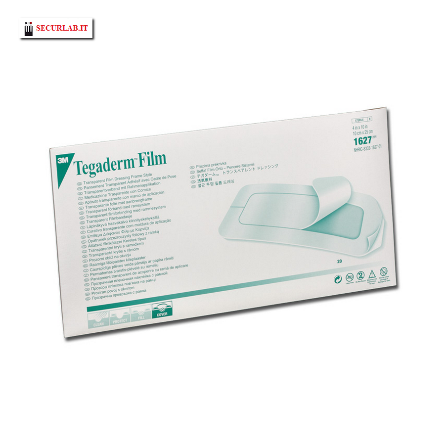 3M™ Tegaderm™ -10 × 25 cm - Medicazione trasparente sterile con bordo - 1627 - Conf.20 pz.
