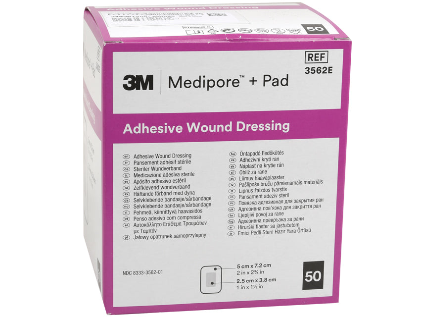 3M™ Medipore™ + Pad 3562E apósito estéril de TNT con almohadilla - 5 × 7 cm - env.50 uds.