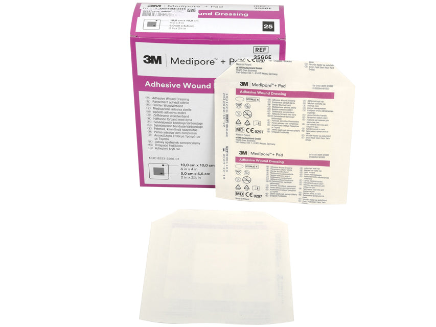 3M Medipore + Pad - 10 x 10 cm medicazione sterile in tnt con tampone - Conf.25 pz.