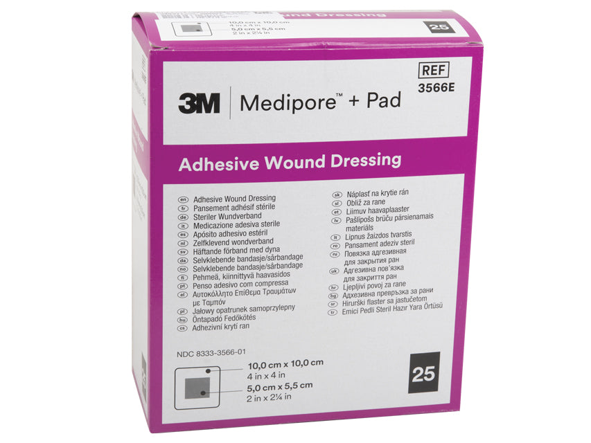 3M Medipore + Pad - 10 x 10 cm medicazione sterile in tnt con tampone - Conf.25 pz.