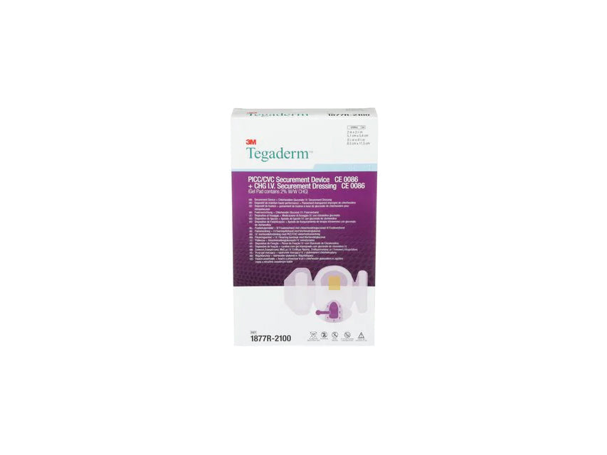3M™ Tegaderm™ PICC/CVC + CHG - Dispositivo di fissaggio IV avanzato - 8,5 x 11,5 cm - 1877R-2100 - conf. 20 pz.