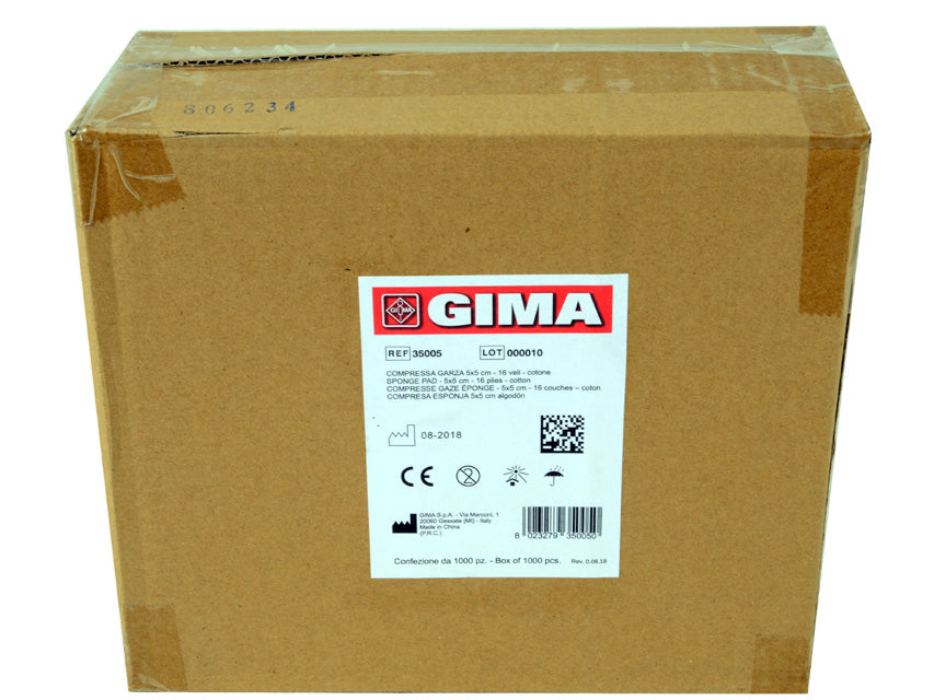 Compresse di garza 5x5cm cotone - Conf.100 pz.