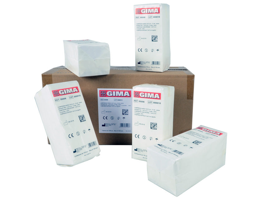 Compresse garza 7,5x7,5cm cotone - Conf.100 pz.