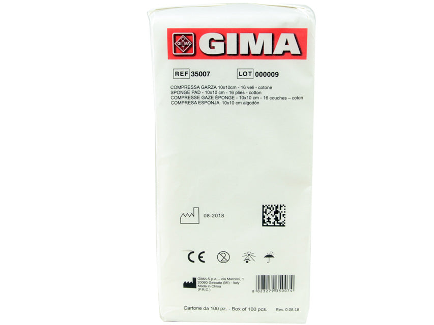 Compresse di garza 10x10cm cotone - Conf.100 pz.