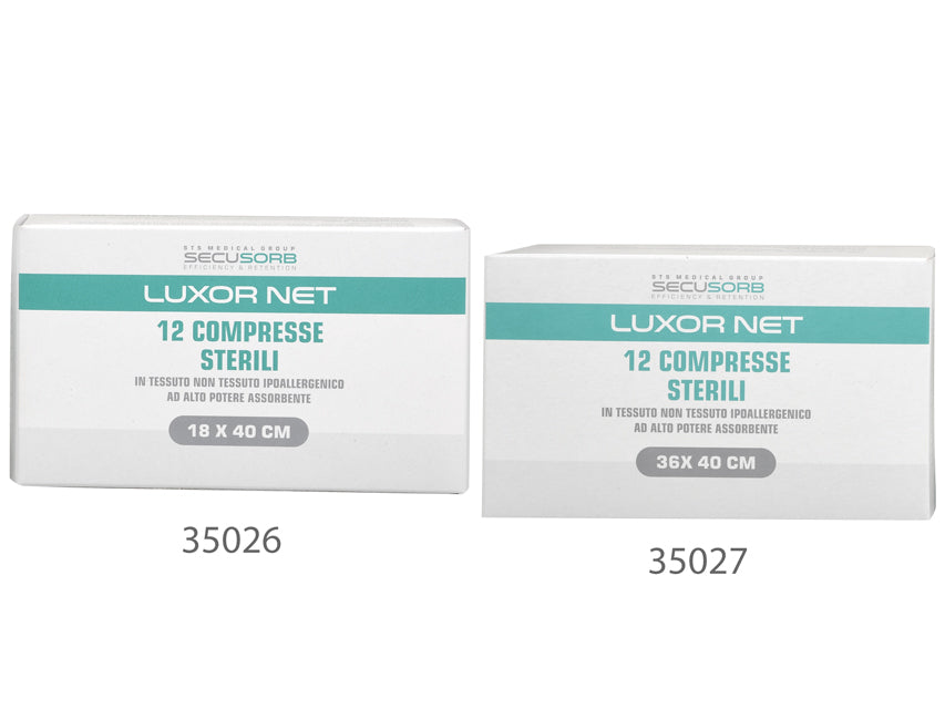 Luxor Net compresse garza sterili in TNT - 18 × 40 cm
 - 12 buste