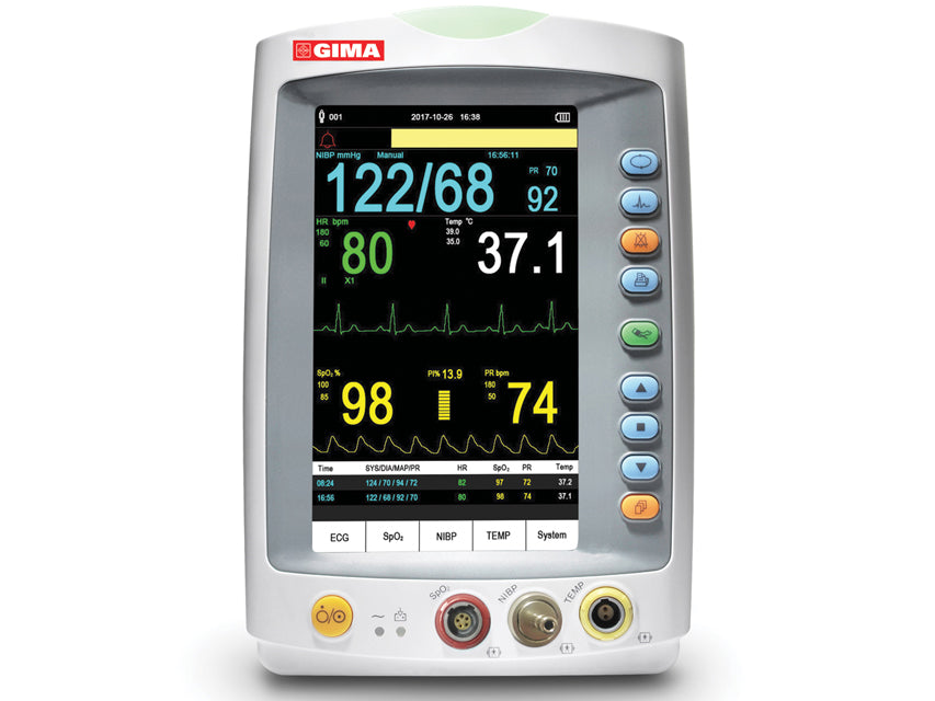 Monitor GIMA Vital Plus multiparametrico - SpO2, NIBP, ECG, Temp