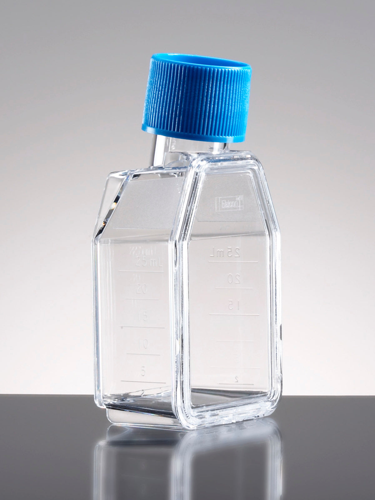 Flacone per Coltura Cellulare Falcon® - Collo Inclinato Rettangolare, 12,5 cm², Tappo a Vite con Sigillo Blu - Confezione da 100