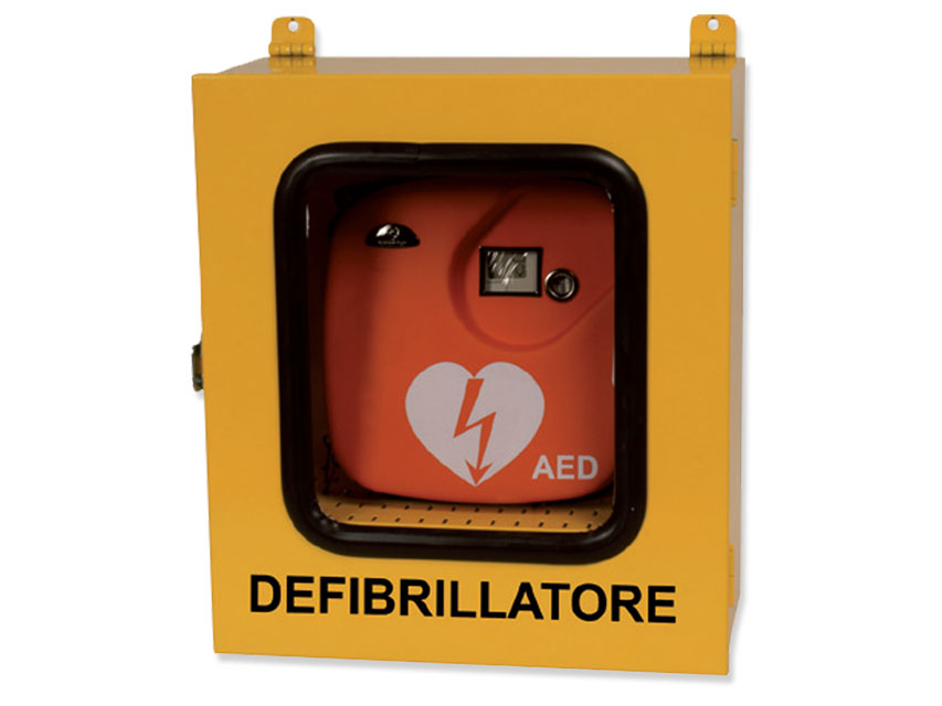 Armadietto in metallo per defibrillatori
uso esterno
