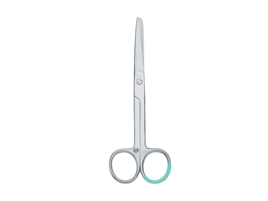 Tijeras desechables estériles Hartmann rectas de puntas alternas - 14,5 cm - Paquete de 25 uds.