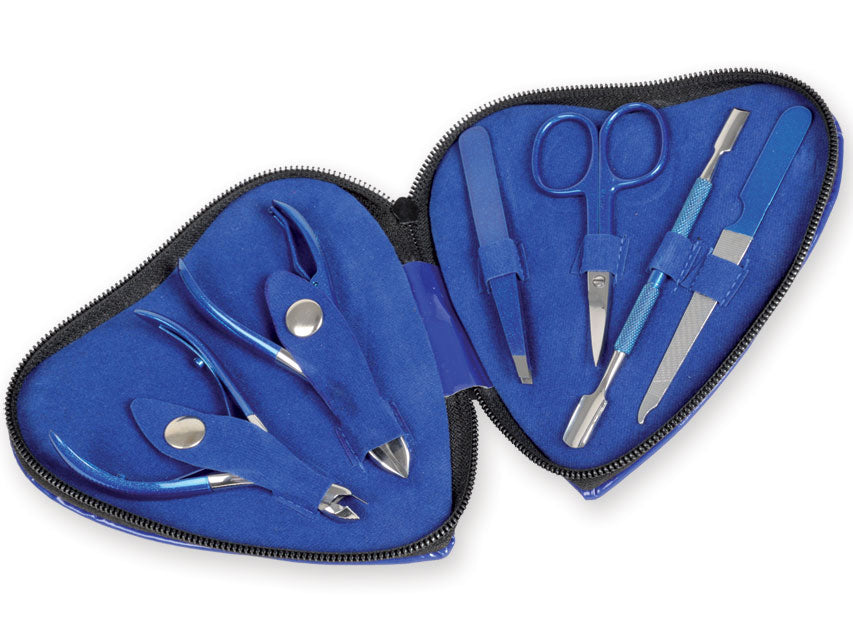 Herzförmiges Podologie-Kit - blau - 6 Instrumente