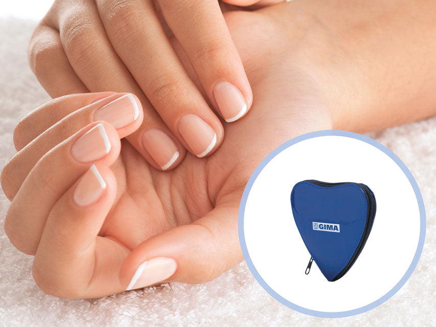Kit podologia forma cuore - blu - 6 strumenti
