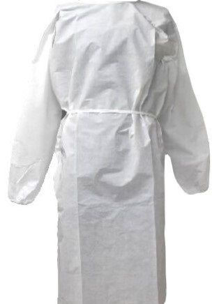 Camici D.P.I. di Classe III bianco con polsini contro agenti chimici e biologici infettivi - taglia L - conf. 30 pz