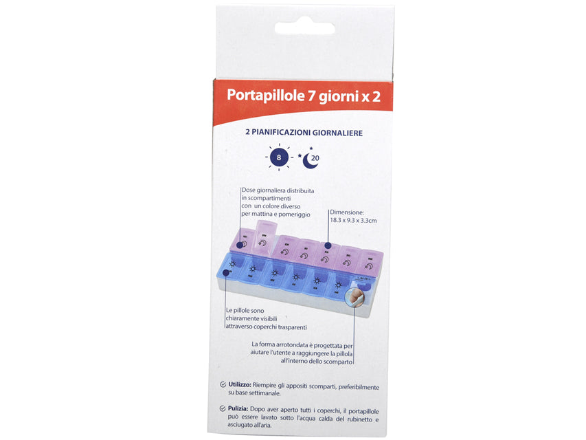 Portapillole settimanale 7 giorni x 2 - italiano - 1 pz.