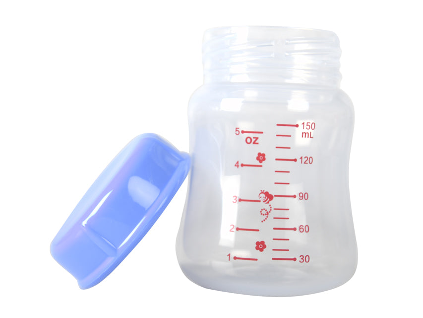 Bottiglia latte 150 ml con coperchio di ricambio per tiralatte elettrico e manuale - conf. 3 pz.