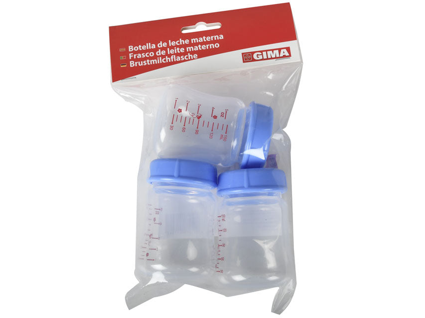 Bottiglia latte 150 ml con coperchio di ricambio per tiralatte elettrico e manuale - conf. 3 pz.