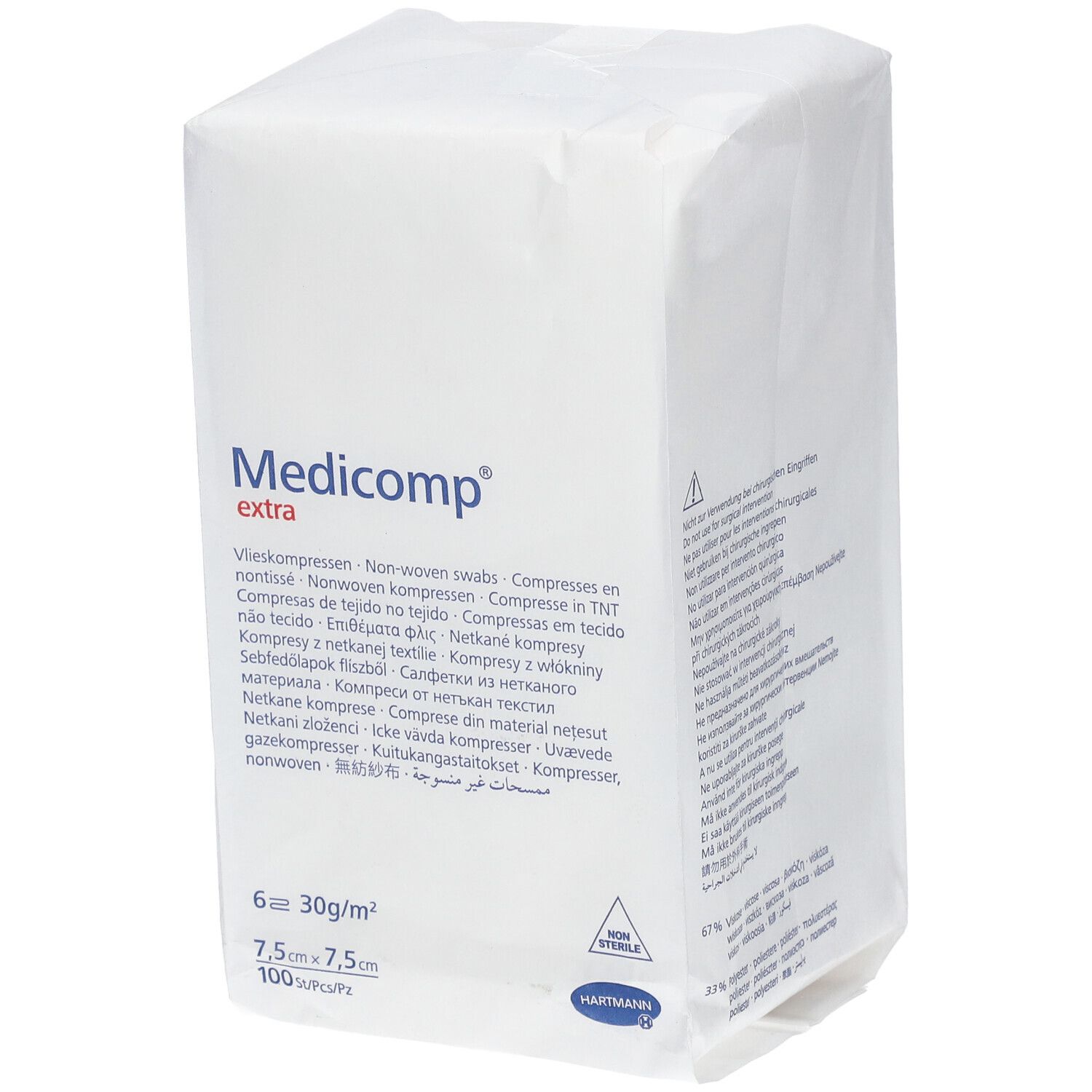 Medicomp Extra 6 strati - Compresse in TNT non sterili - cm 7,5x7,5 - conf.100 pz