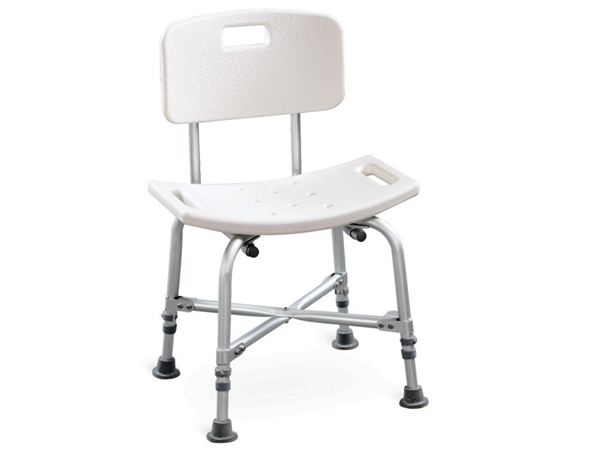 Sedia da bagno rinforzata con schienale - portata 150 kg