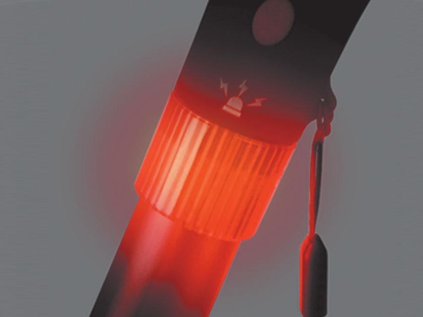 Light safety cane - with 4-foot base - black - 1 pc.