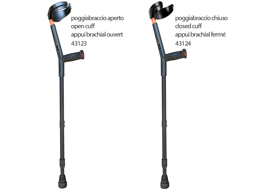 Stampella con doppia regolazione - poggia-braccio aperto - 1 coppia