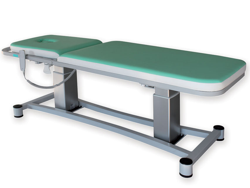 Lord height-adjustable treatment table with TR/RTR - aqua green
