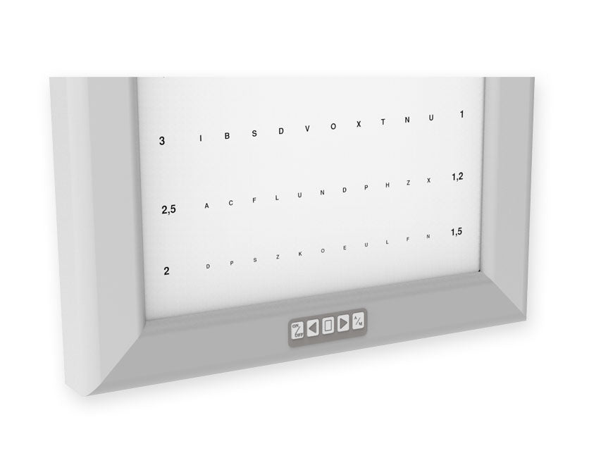 Ottotipo ultrapiatto luminoso a LED Monoyer - 3 metri