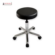 Hocker mit gepolstertem Sitz - Ø 30 cm - schwarz