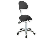 ergonomic stool with backrest - black