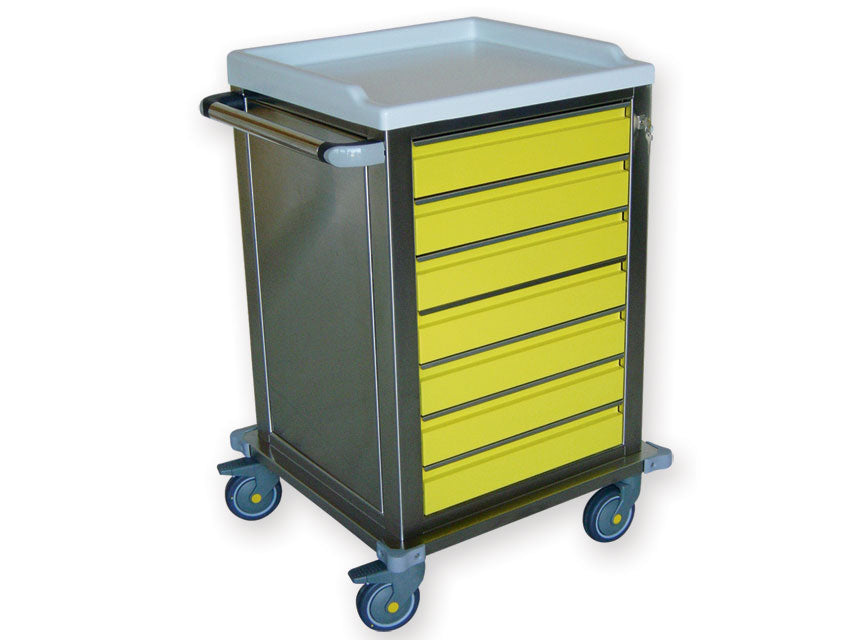 Chariot modulaire inox - 7 tiroirs