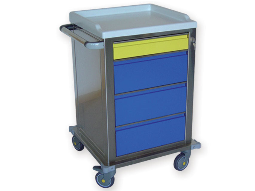 Chariot modulaire inox - 1+3 tiroirs