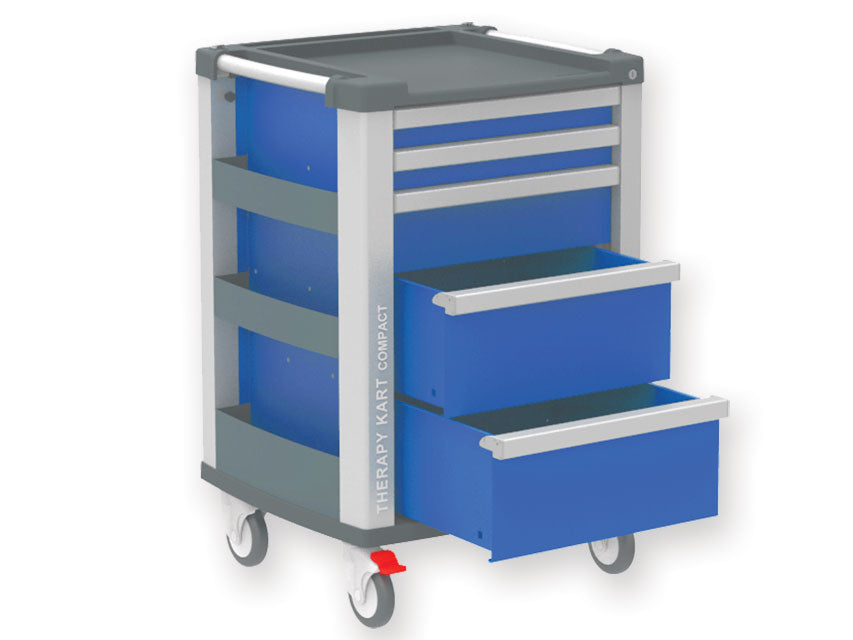Carrello multifunzione Compact Kart - blu - 5 cassetti