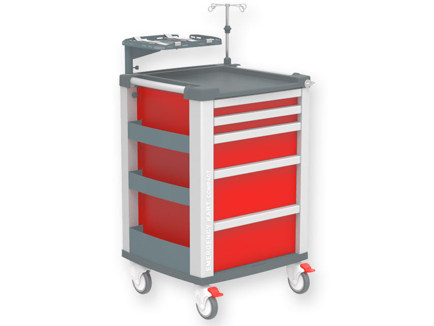 CARRELLO COMPACT KART EMERGENZA - rosso