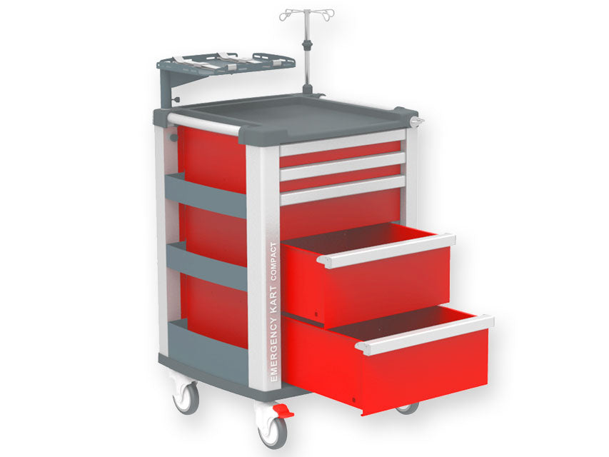 CARRELLO COMPACT KART EMERGENZA - rosso