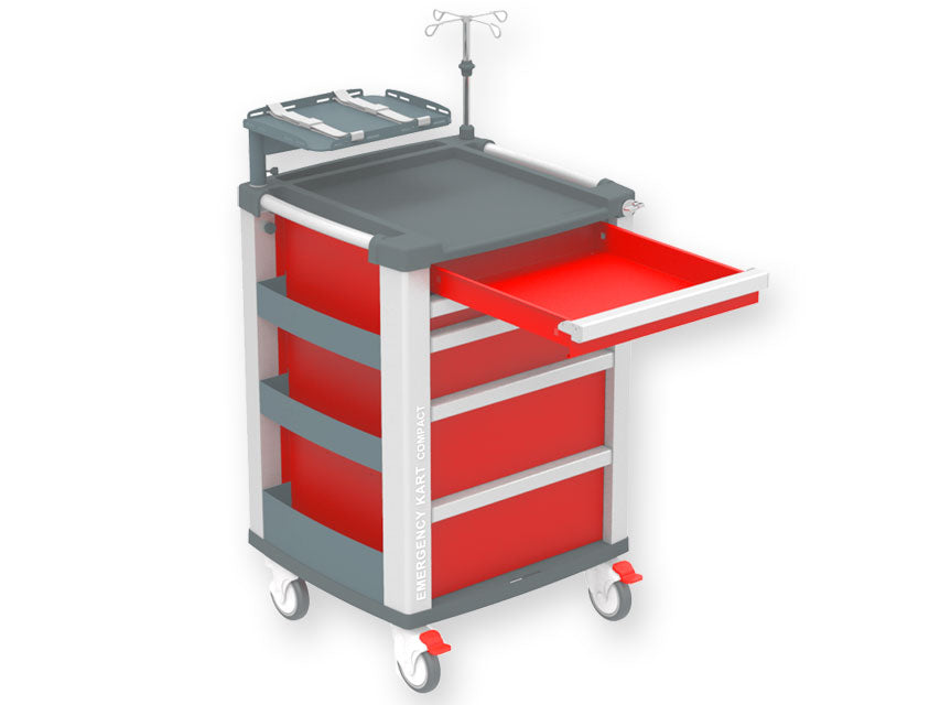 CARRELLO COMPACT KART EMERGENZA - rosso