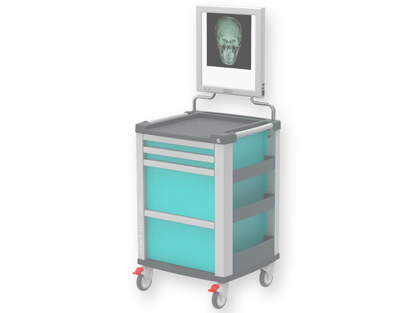 Carrello Gima COMPACT turchese con negativoscopio a LED