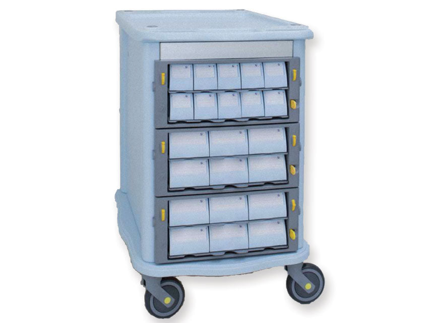 Doppelseitiger Apothekenwagen - 3+22 Schubladen
