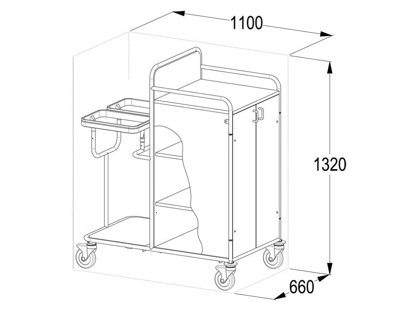 Carrello lavanderia - laminato