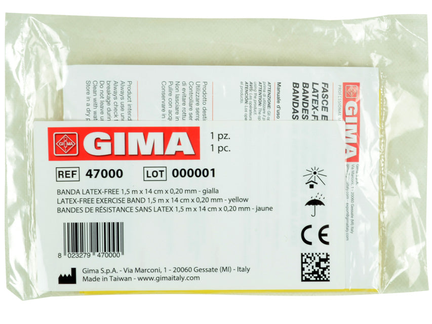 Fascia elastica di resistenza per esercizi 1,5 m gialla