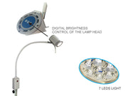 HYRIDIA-Diagnoselampe mit 7 LEDs und flexiblem Arm - auf Wagen