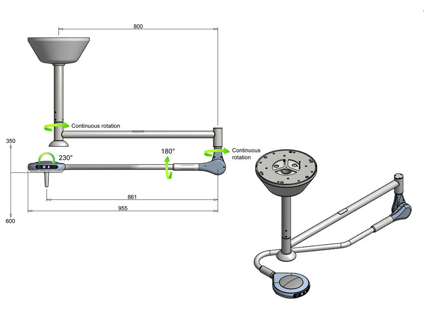 Lampada operatoria saturno a led - a soffitto - 1 pz.