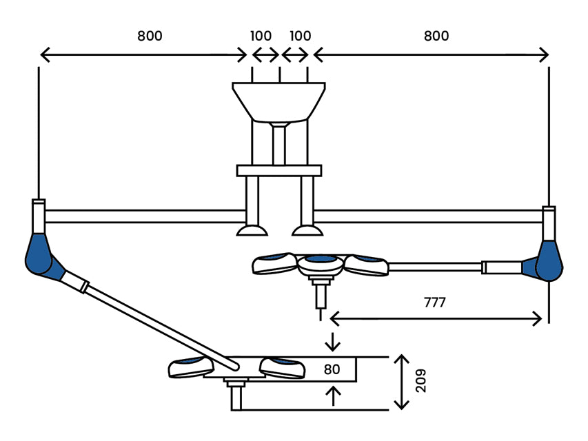 Quattroluci-LED-Lampe - zur Deckenmontage, doppelt - 1 Stk.